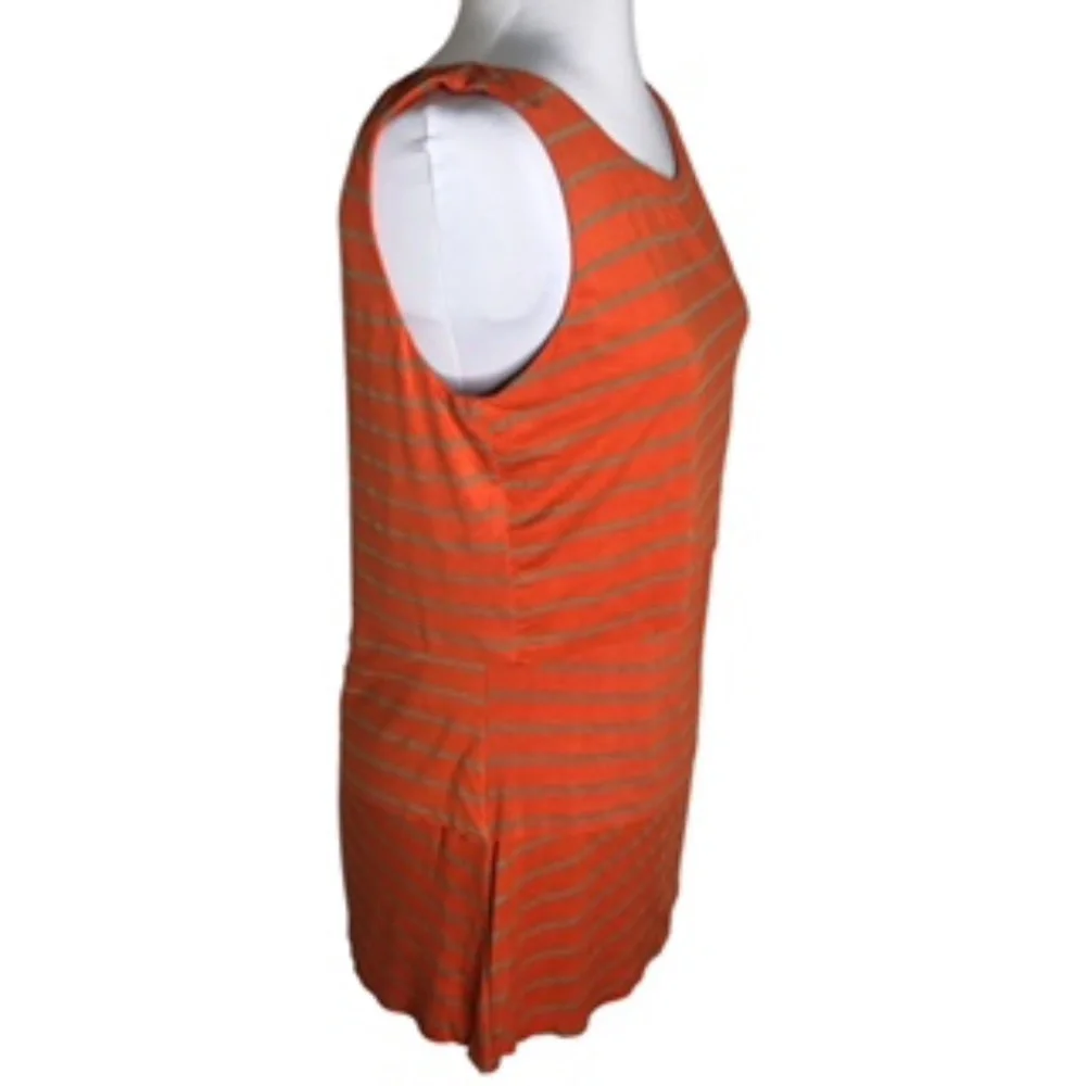 NWT V Cristina Orange/Tan Striped Fabric Layering Sleeveless Tunic Size XL - Picture 3 of 5